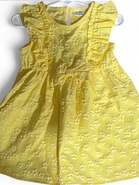PatPat Yellow Ruffle Bow Dress for Girls 18-24 Months